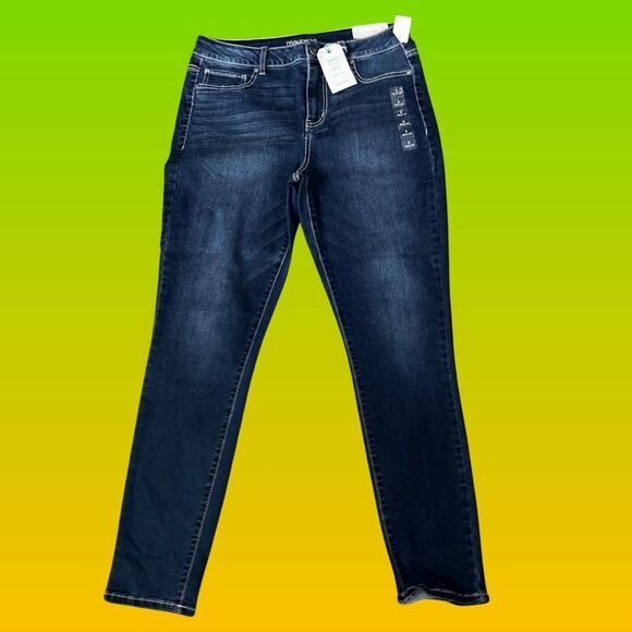 NWT Maurices High Rise Dark Wash Jeans Jeggings Size Large 32x30 #13 - Picture 5 of 5
